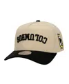 Mitchell & Ness Men's Cream/black Columbus Crew Upside Down Pro Pinch Snapback Hat In Brown