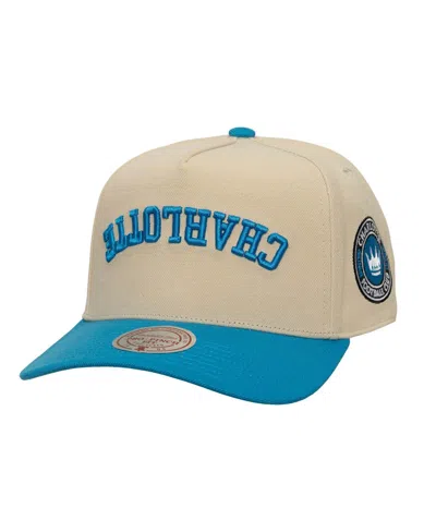 Mitchell & Ness Men's Cream/blue Charlotte Fc Upside Down Pro Pinch Snapback Hat In Multi