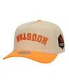 Mitchell & Ness Men's Cream/orange Houston Dynamo Fc Upside Down Pro Pinch Snapback Hat In Brown