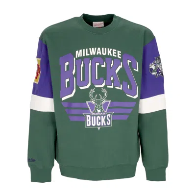 Mitchell & Ness Men's Crewneck Sweatshirt Nba All Over Crew 3.0 Milbuc Original Team Colors