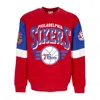 Mitchell & Ness Men's Crewneck Sweatshirt Nba All Over Crew 3.0 Phi76e Original Team Colors In Original Team Colors