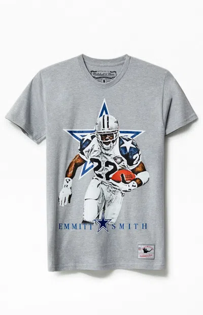 Mitchell & Ness Men's Dallas Cowboys Emmitt Smith T-shirt In Gray In Blue