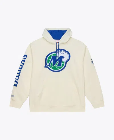 Mitchell & Ness Men's Dallas Mavericks Hardwood Classics Fleece Chain-stitched Hoodie In White