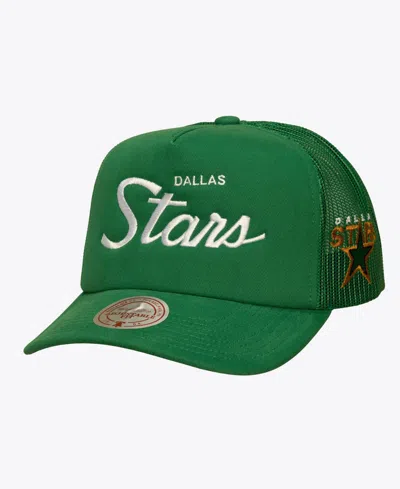 Mitchell & Ness Men's Dallas Stars Head Coach Adjustable Trucker Hat In Kelly Green