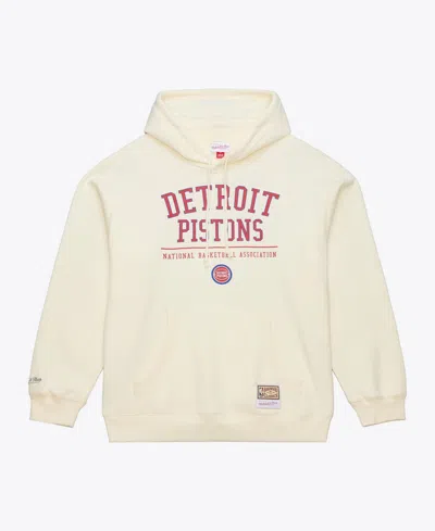 Mitchell & Ness Men's Detroit Pistons Walk-off Fleece Relaxed-fit Retro Hoodie In Neutral