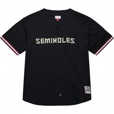Mitchell & Ness Men's Fsu Seminoles Mush Button-up Jersey Shirt - Plus In Black
