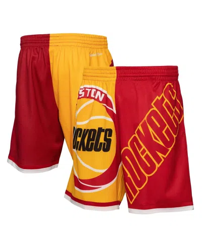 Mitchell & Ness Men's Gold Houston Rockets Big Face 5.0 Fashion Shorts In Red