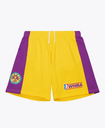Mitchell & Ness Men's Gold Los Angeles Sparks 2001 Court Origins Swingman Shorts In Yellow