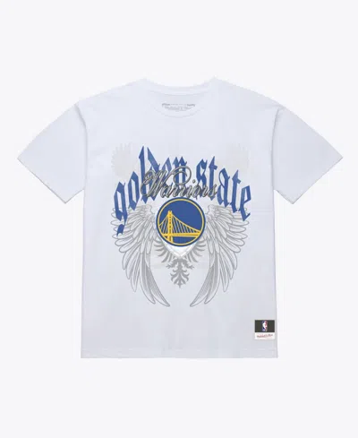 Mitchell & Ness Men's Golden State Warriors Old English Classic-fit Graphic T-shirt In White