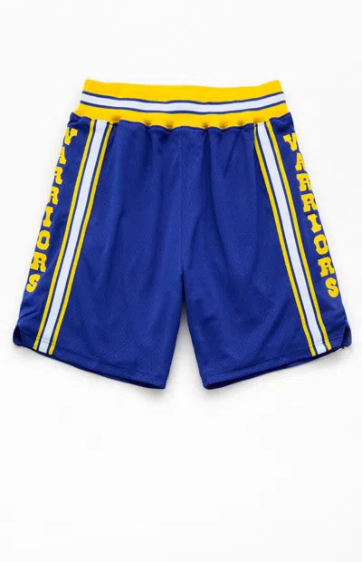 Mitchell & Ness Men's Golden State Warriors Road Basketball Shorts In Blue