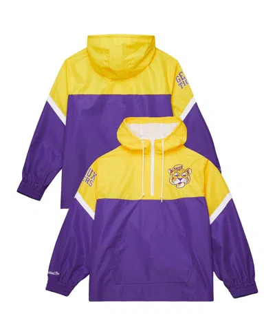 Mitchell & Ness Men's Gold/purple Lsu Tigers Tie Breaker Logo Vintage Lightweight Anorak Half-zip Windbreaker In Yellow