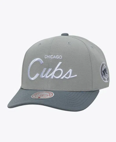 Mitchell & Ness Gray Chicago Cubs Thunderstorm Head Coach Pro-crown Adjustable Hat