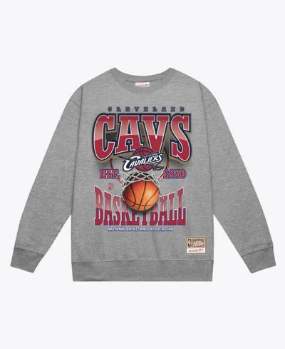 Mitchell & Ness Men's Gray Cleveland Cavaliers Hardwood Classics Tri 2.0 Crewneck Sweatshirt In Multi
