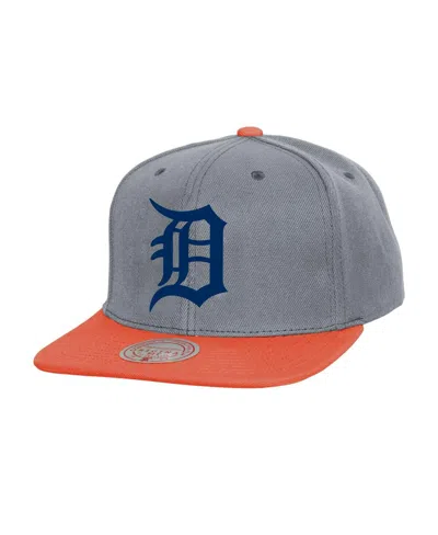 Mitchell & Ness Men's Gray Detroit Tigers Basic Flip Snapback Hat