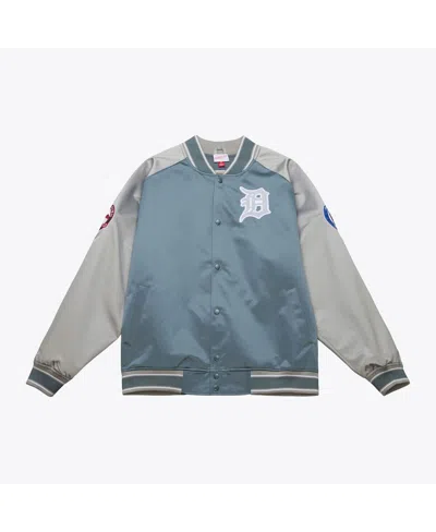Mitchell & Ness Men's Gray Detroit Tigers Thunderstorm Head Coach Lightweight Satin Full-snap Jacket