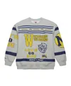 Mitchell & Ness Men's Gray Michigan Wolverines All Over Print Sweatshirt In Gray