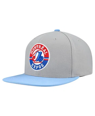 Mitchell & Ness Men's Gray Montreal Expos Cooperstown Collection Basic Flip Snapback Hat