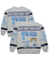 Mitchell & Ness Men's Gray North Carolina Tar Heels All Over Print Sweatshirt In Gray