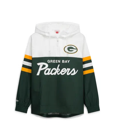 Mitchell & Ness Men's Green Bay Packers Head Coach Anorak Quarter-zip Windbreaker Jacket In Multi