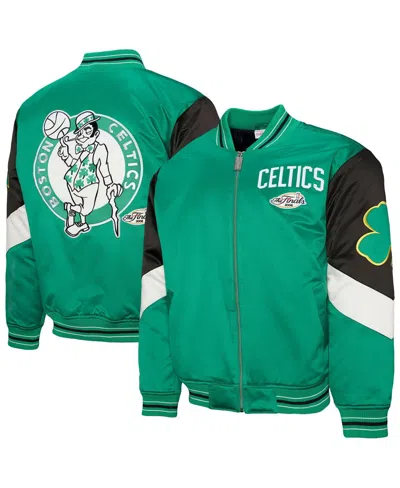 Mitchell & Ness Men's Green Boston Celtics Throw It Back Heavyweight Full-zip Satin Jacket