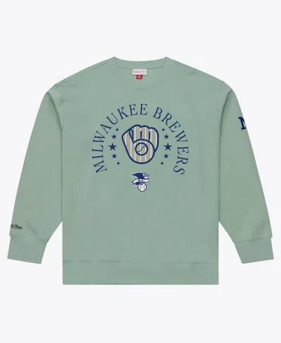 Mitchell & Ness Men's Green Milwaukee Brewers Yacht Rock Fleece Sweatshirt