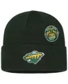 Mitchell & Ness Men's Green Minnesota Wild 25th Anniversary Cuffed Knit Hat In Black