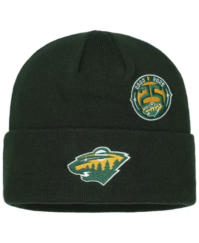 Mitchell & Ness Men's Green Minnesota Wild 25th Anniversary Cuffed Knit Hat In Black