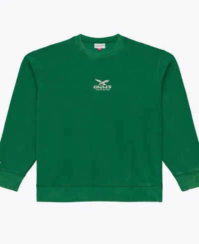 Mitchell & Ness Men's Green Philadelphia Eagles Core Essentials Micro Logo Fleece Sweatshirt