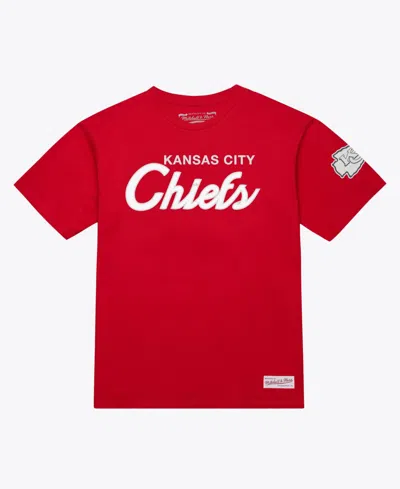 Mitchell & Ness Men's Head Coach Screen-print Crewneck T-shirt In Red