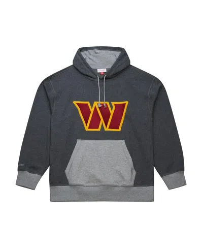 Mitchell & Ness Men's Heather Black Washington Commanders Legacy Collection Raglan Fleece Hoodie In Gray