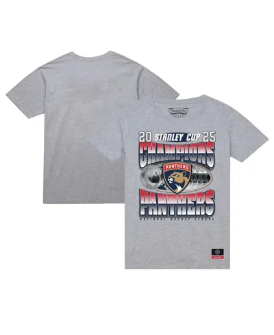 Mitchell & Ness Men's Heather Gray Florida Panthers 2025 Stanley Cup Champions Victory Arch T-shirt