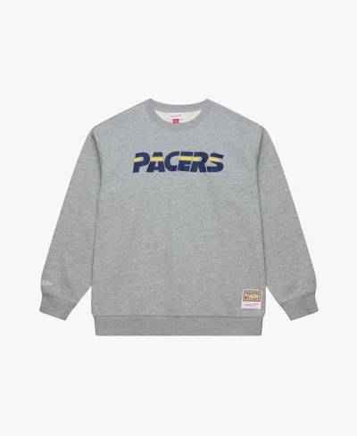 Mitchell & Ness Men's Heather Gray Indiana Pacers Walk-off Fleece Sweatshirt In Gold