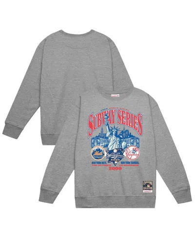 Mitchell & Ness Men's Heather Gray New York Yankees Vs. New York Mets 2000 World Series Pullover Sweatshirt