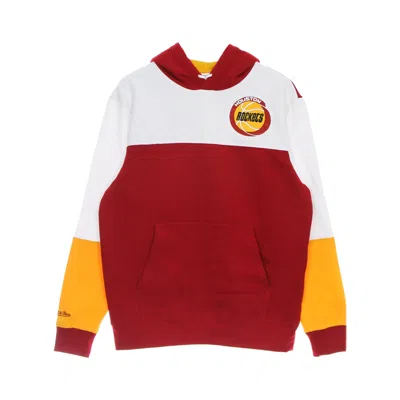 Mitchell & Ness Men's Hoodie Nba Fusion Fleece 2.0 Hardwood Classics Houroc In Scarlet/white