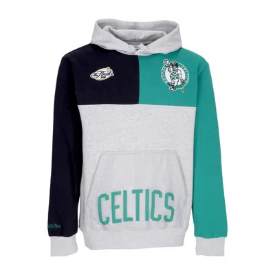 Mitchell & Ness Men's Hoodie Nba Tie Breaker Fleece Hoodie Hardwood Classics Boscel Gray Heather/green In Grey Heather/green