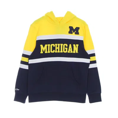 Mitchell & Ness Men's Hoodie Ncaa Head Coach Hoodie Msuspa Navy/yellow