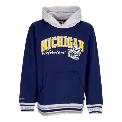Mitchell & Ness Men's Hoodie Ncaa Premium Vintage Logo Fleece Hoodie Micwol Navy