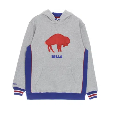 Mitchell & Ness Men's Hoodie Nfl Pinnacle Heavyweight Fleece Hoodie Bufbil In Grey Heather/original Team Colors