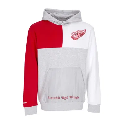 Mitchell & Ness Men's Hoodie Nhl Tie Breaker Fleece Hoodie Detwin In Grey Heather/red
