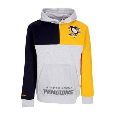 Mitchell & Ness Men's Hoodie Nhl Tie Breaker Fleece Hoodie Pitpen Gray Heather/black In Grey Heather/black