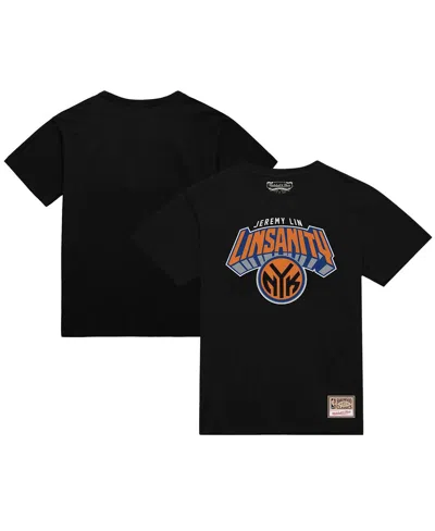 Mitchell & Ness Men's Jeremy Lin Black New York Knicks Linsanity Logo T-shirt