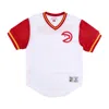 Mitchell & Ness Men's Jersey Nba Fashion Mesh V-neck Hardwood Classics Atlhaw White/original Team Colors In White