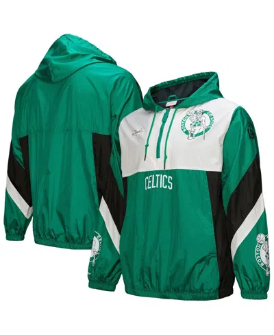 Mitchell & Ness Men's Kelly Green Boston Celtics Hardwood Classics Team Origins Anorak Quarter-zip Windbreaker Jacke