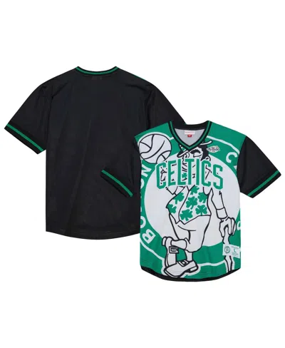 Mitchell & Ness Men's Kelly Green Boston Celtics Jumbotron 3.0 Mesh V-neck T-shirt