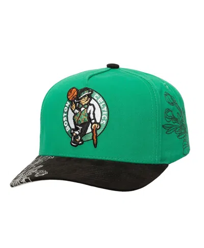 Mitchell & Ness Men's Kelly Green/black Boston Celtics May Flowers Adjustable Hat