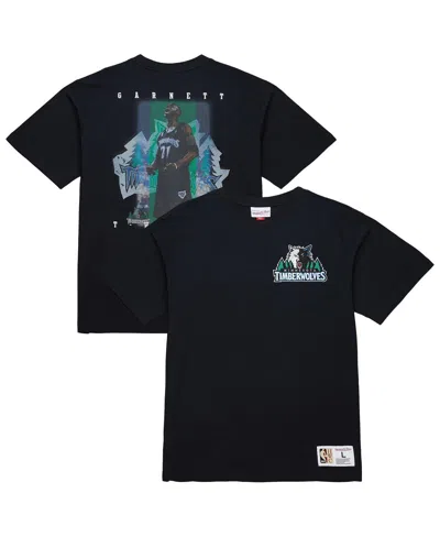 Mitchell & Ness Men's Kevin Garnett Black Minnesota Timberwolves Hardwood Classics Nba Legends T-shirt