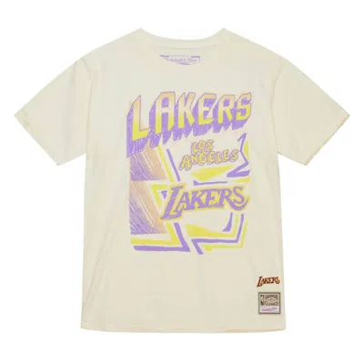 Mitchell & Ness Men's La Lakers T-shirt In Cream In White