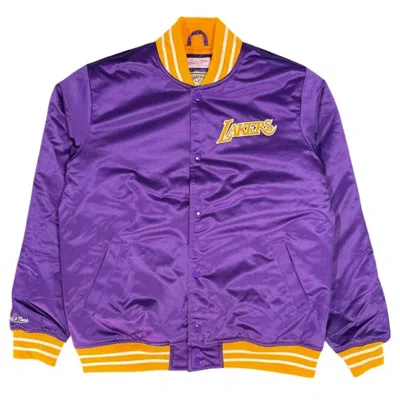 Mitchell & Ness Men's Lakers Satin Heavyweight Jacket In Purple