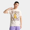 Mitchell And Ness Men's Los Angeles Lakers Nba Shattered Lockup T-shirt In Cream