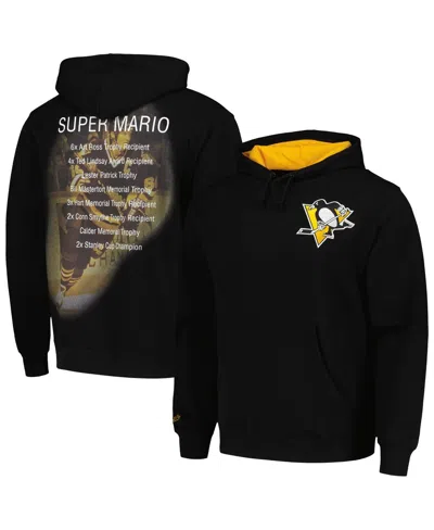 Mitchell & Ness Men's Mario Lemieux Black Pittsburgh Penguins Premium Name Number Fleece Pullover Sweatshirt